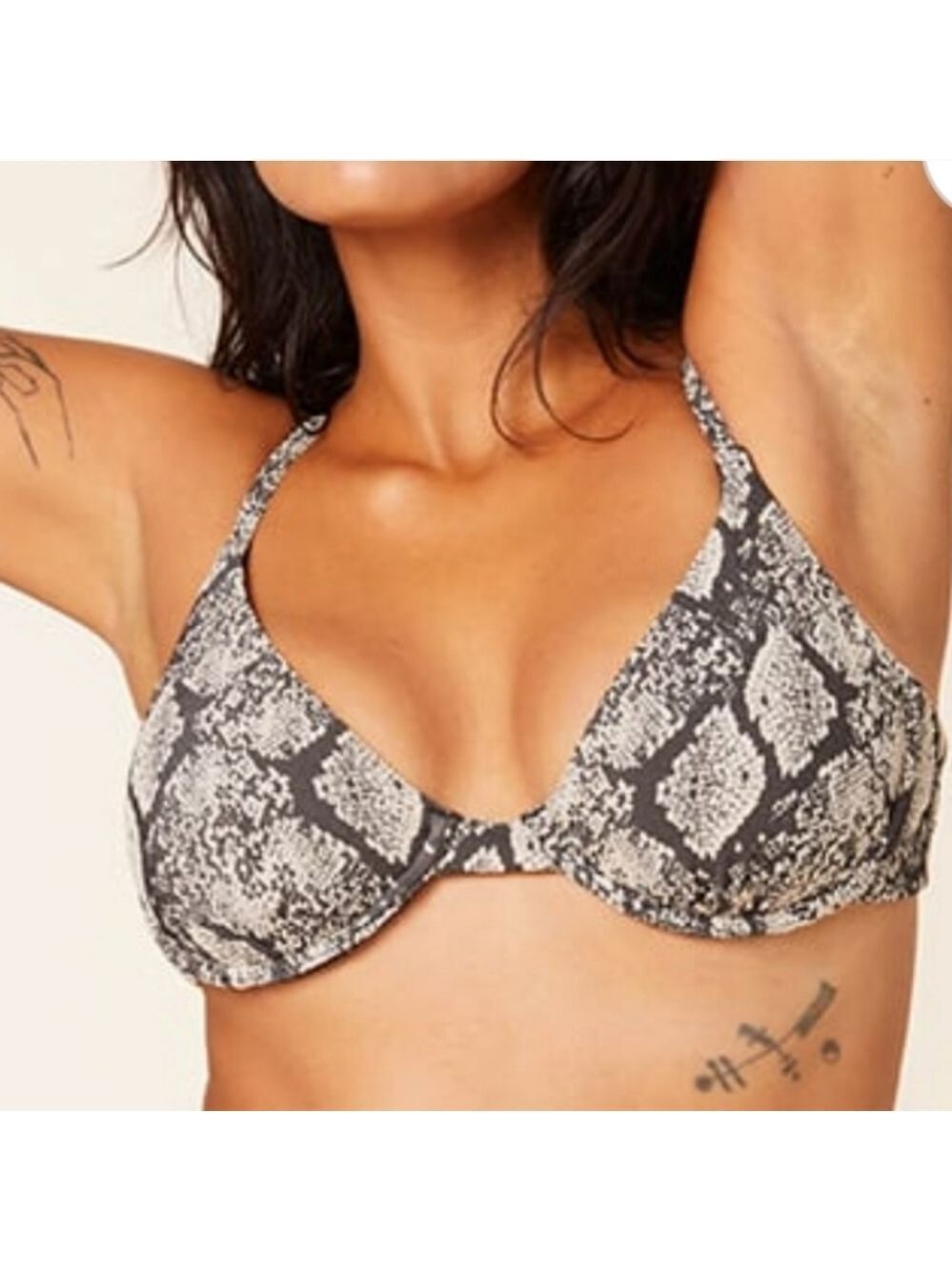 NWT Andie Swim Sicily Bikini Top in Snakeskin Print